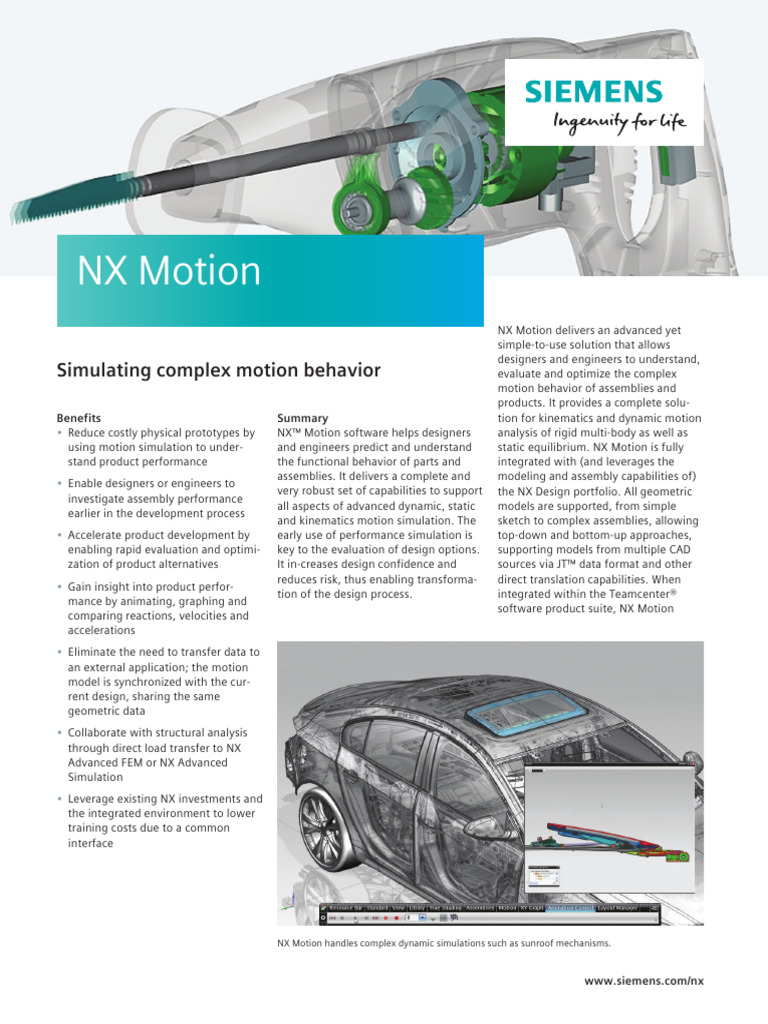 Siemens PLM NX Motion Simulation Recurdyn Fact Sheet | PDF | Computer ...