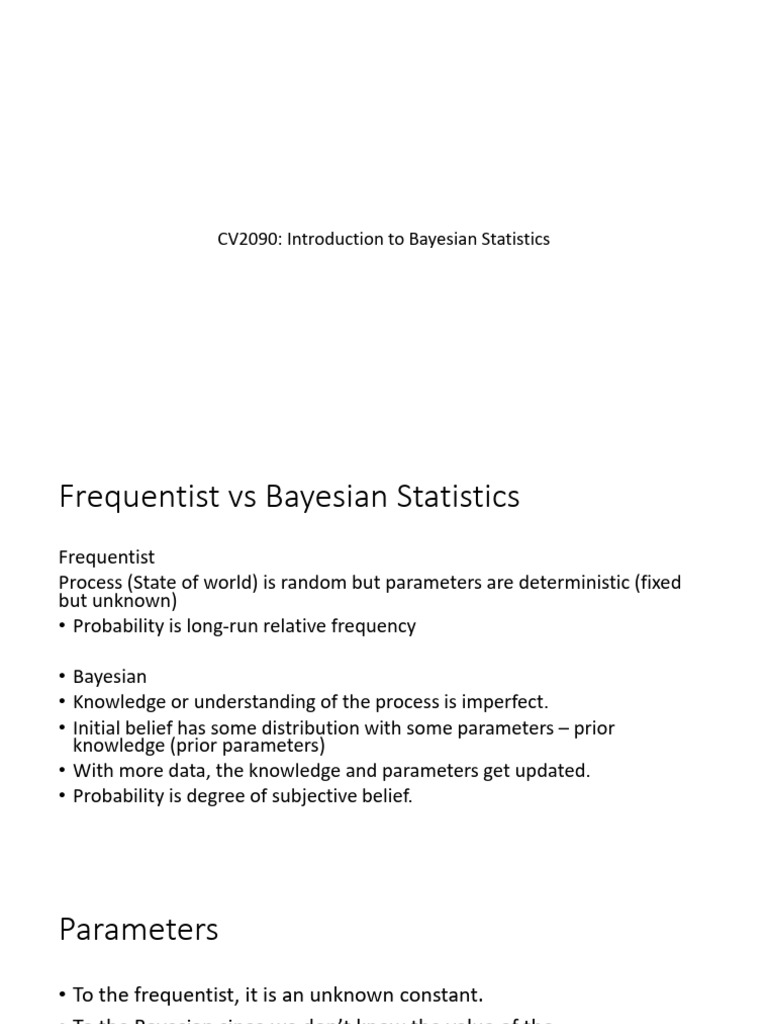 Cv2090 L29 Introtobayesianstats - Copy | PDF | Bayesian Inference ...
