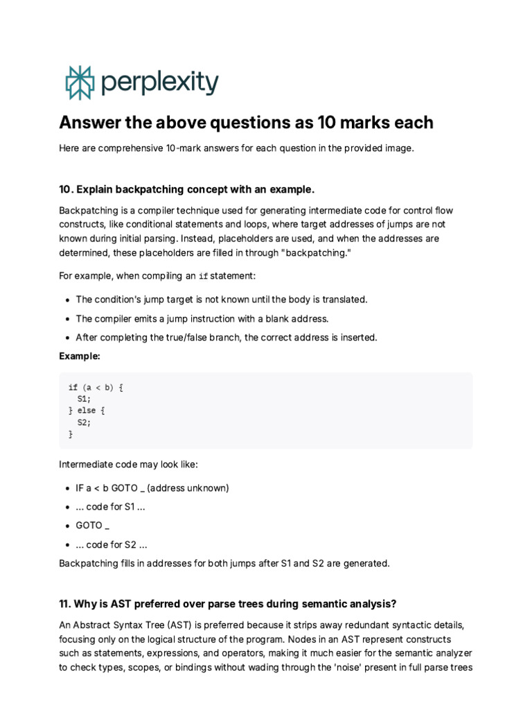 Answer The Above Questions As 10 Marks Each | PDF | Control Flow ...