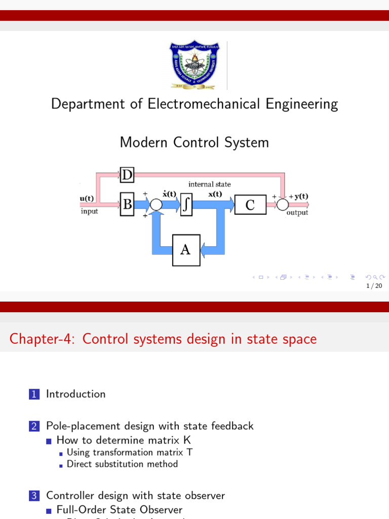 Modern Control System Chap-4 | PDF | Control Theory | Mechanics