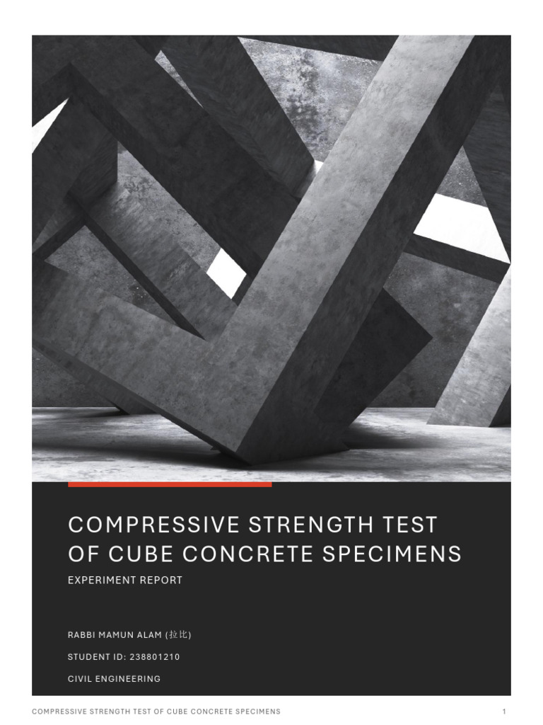 Final Assessment Report Compressive Strength Test of Cube Concrete ...