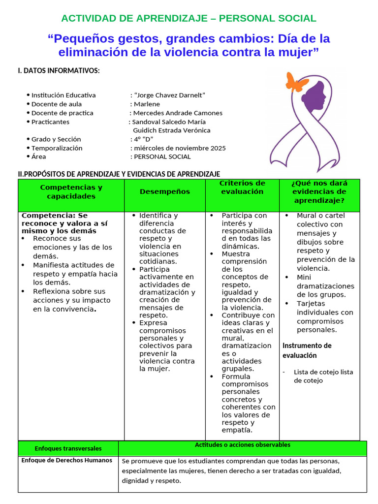 Sesion PERSONAL SOCIAL PARA PRIMER GRADO | PDF | Aprendizaje | Perú