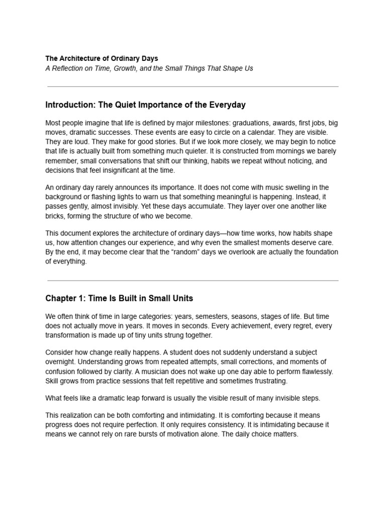 The Architecture of Ordinary Days | PDF | Curiosity | Psychological ...
