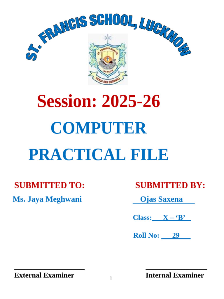 Ojas Computer Project Class X | PDF | Length | Software Development