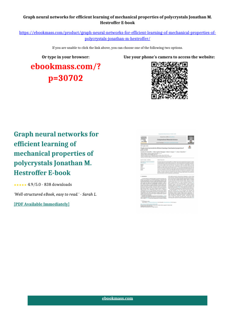 Graph neural networks for efficient learning of mechanical properties ...
