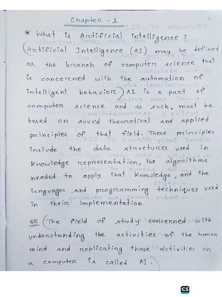 Artificial Intelligence Chapter-1 | PDF