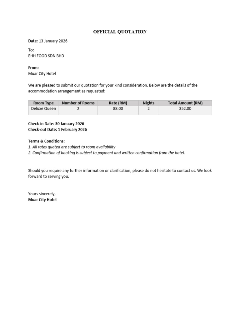 Official Quotation | PDF
