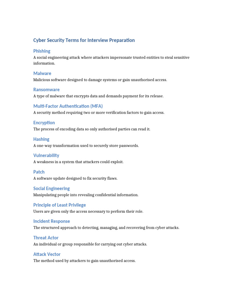 CyberFirst Cyber Security Terms | PDF