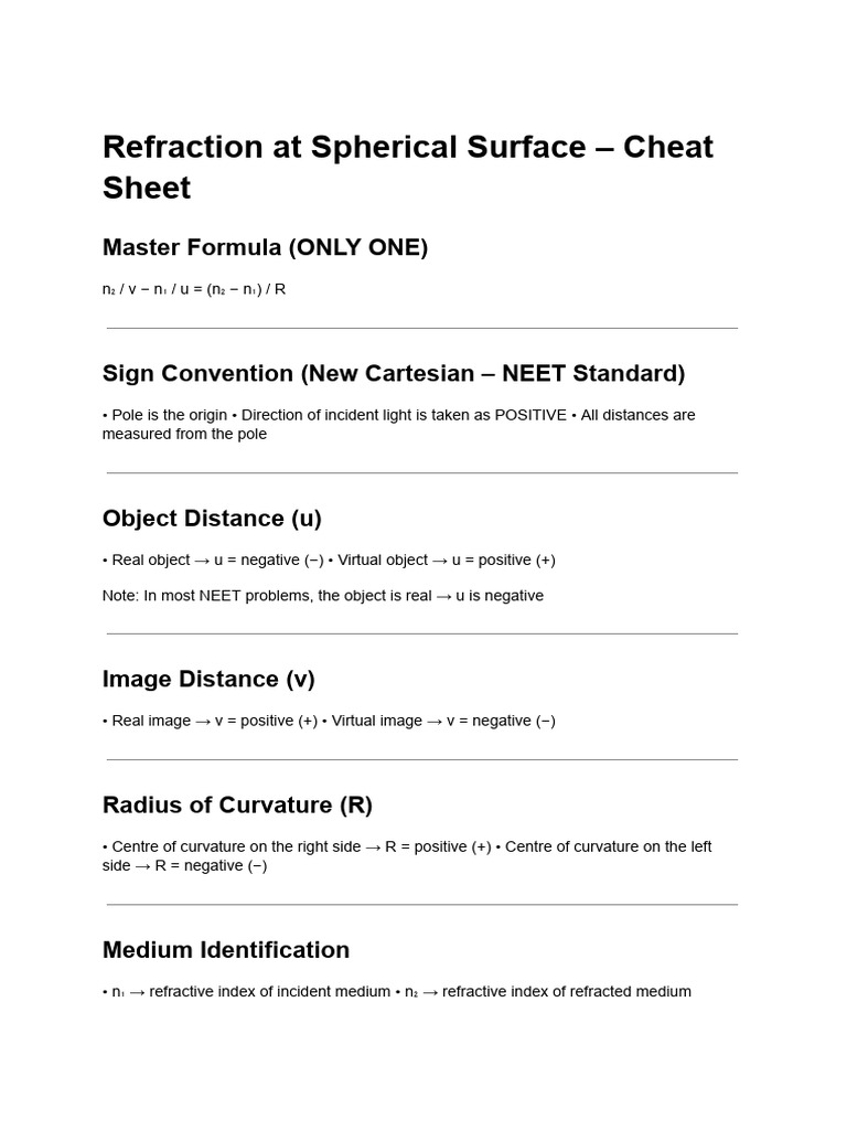 Refraction sheet | PDF | Electrodynamics | Electromagnetic Spectrum