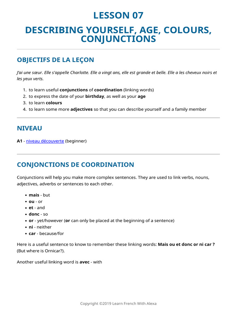 Lesson 07 | PDF | Grammatical Gender | Adjective