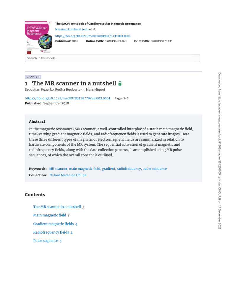 The MR Scanner in A Nutshell | PDF | Magnetic Resonance Imaging | Inductor