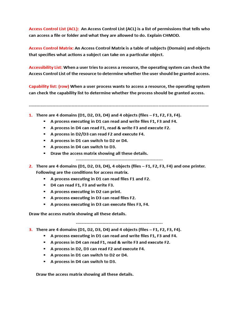 Access Matrix | PDF