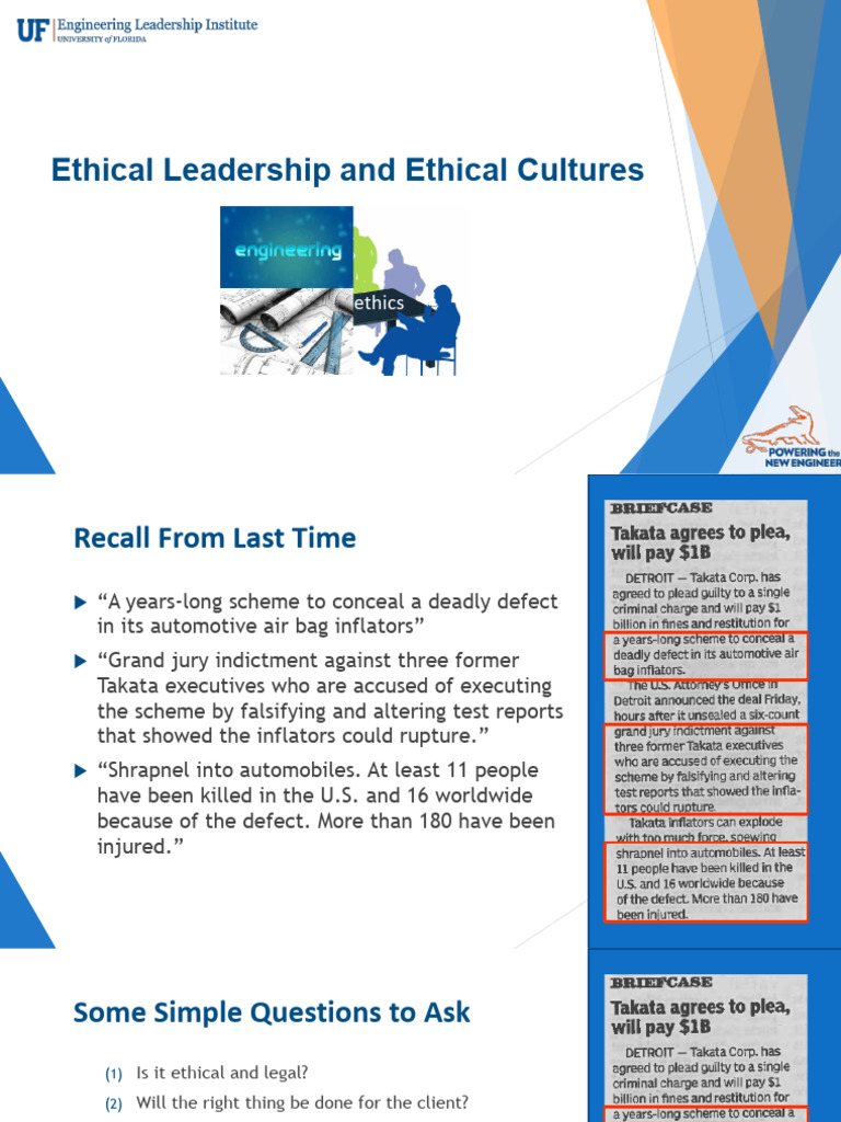 Module 3.1 - Ethical Leadership and Ethical Cultures | PDF