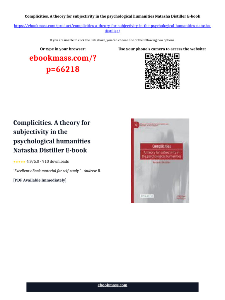 Complicities. A Theory For Subjectivity in The Psychological Humanities ...