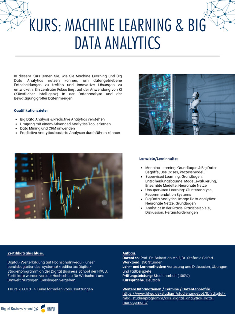 Kurs Machine Learning Big Data Analytics | PDF