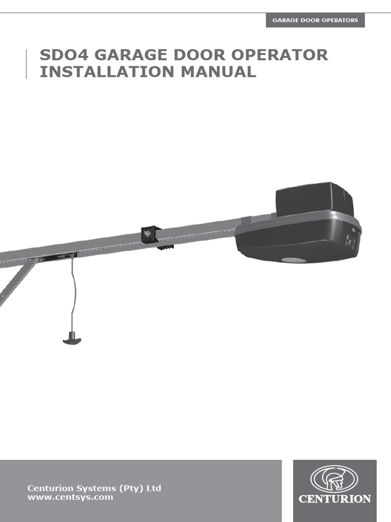 Centurion Systems Sd04 Installation Manual | PDF | Screw | Door