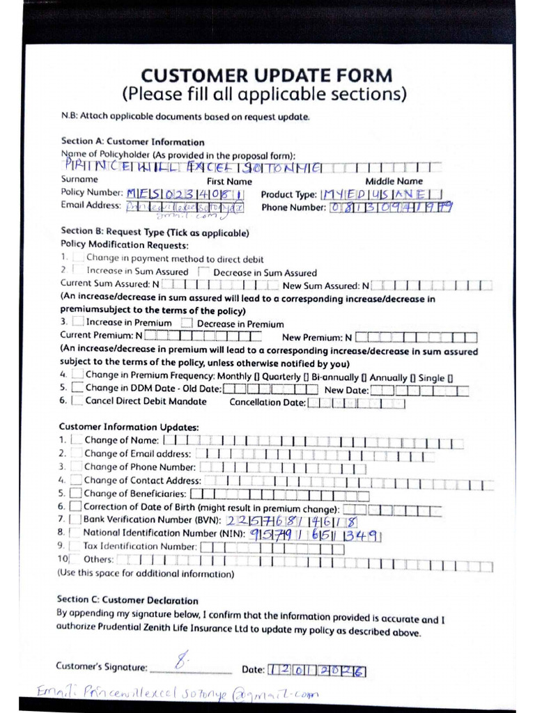 Update Form | PDF