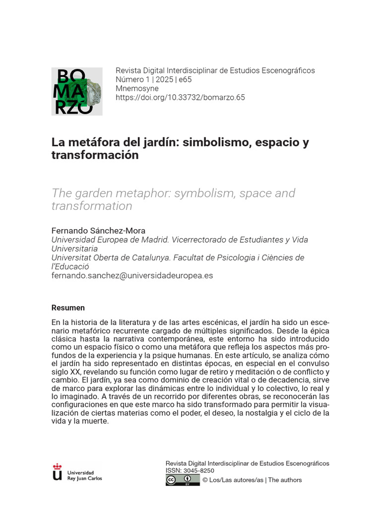 La Metafora Del Jardín 1 | PDF