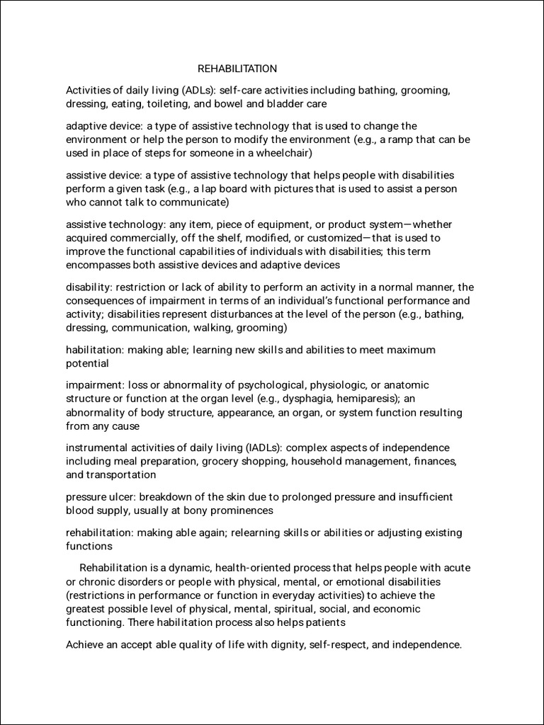 Note On Rehabilitation-1 | PDF | Physical Medicine And Rehabilitation ...