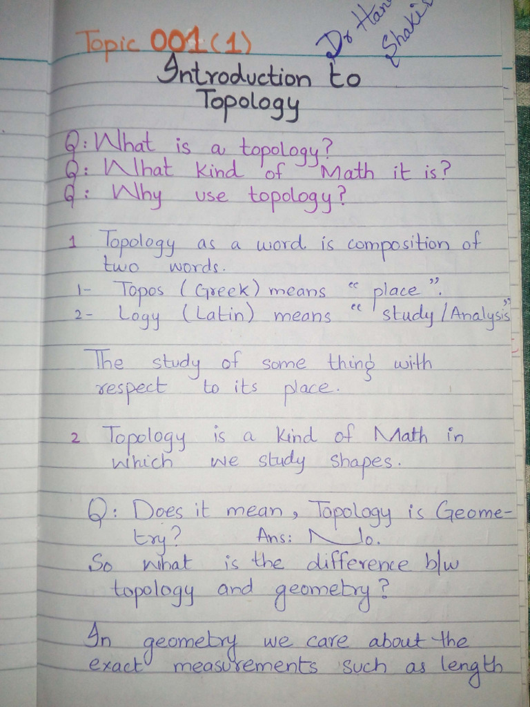 Book Topology Handwritten Notes..-1 | PDF