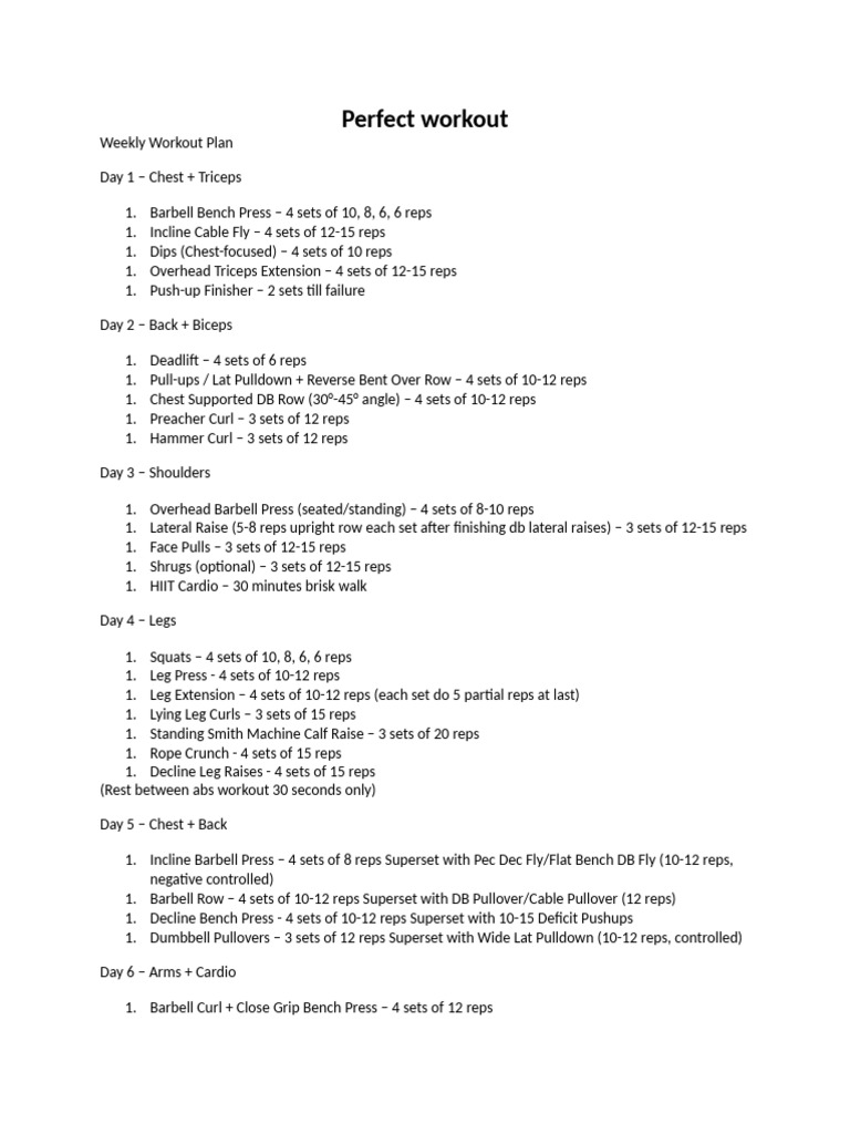 Perfect Workout | PDF