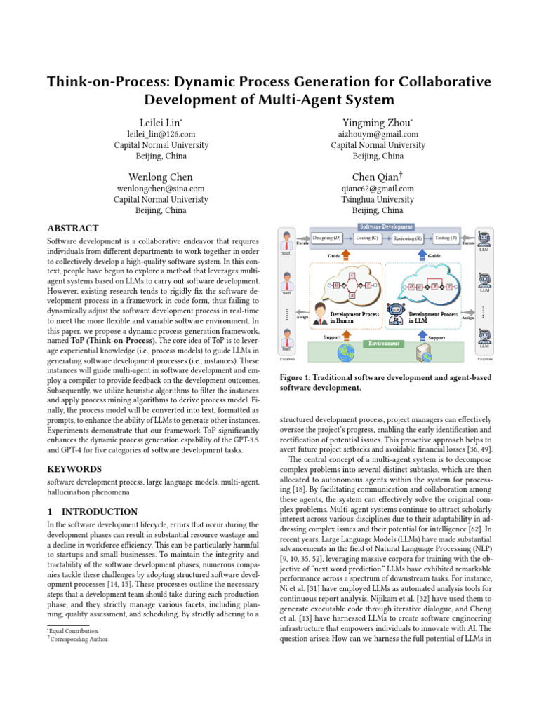 Think On Process Dynamic Process Generation For Collaborative ...