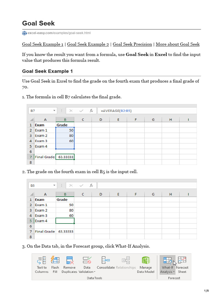 Excel Easy - Com Goal Seek | PDF | Microsoft Excel