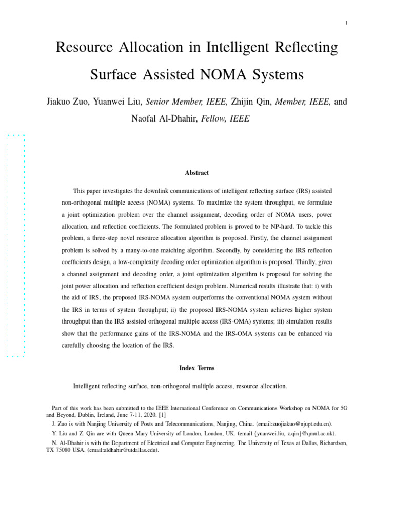 Resource Allocation in Intelligent Reflecting Surface Assisted NOMA ...