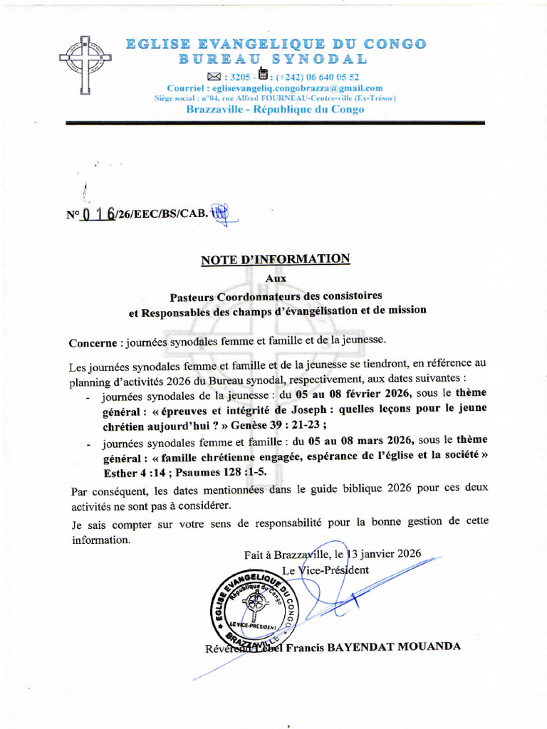 NOTE Journées Synodales Femme Et Famille Et JEEC | PDF