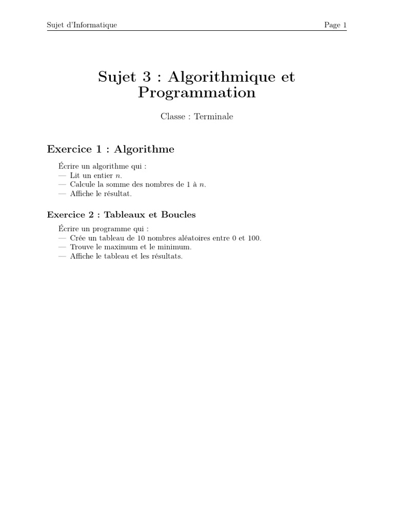 Algorithmique Et | PDF