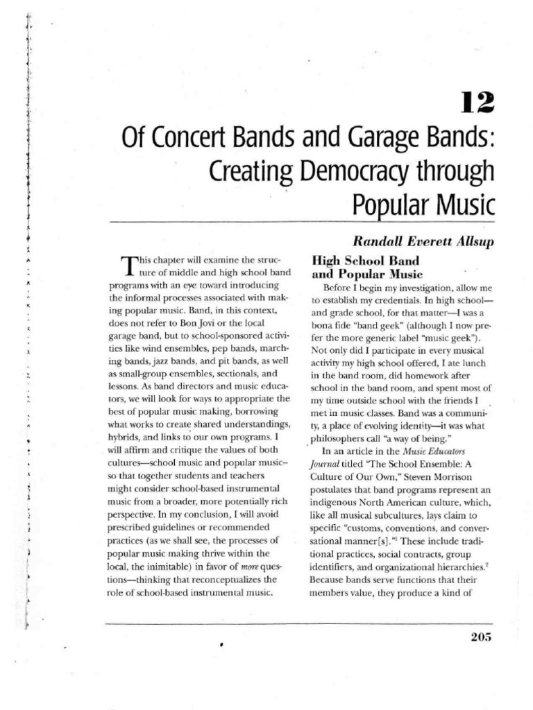Of Concert Bands and Garage Bands | PDF | Rock Music | Musicology