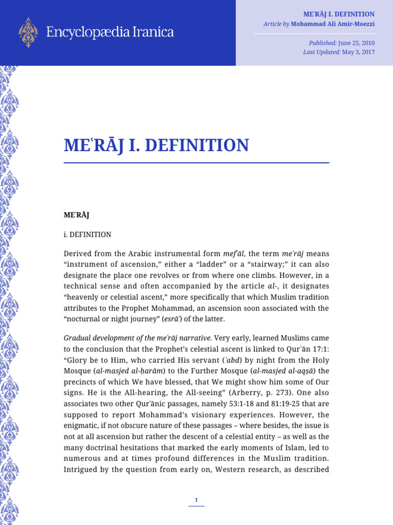Mohammed Ali Amir-Moezzi - Meraj | PDF