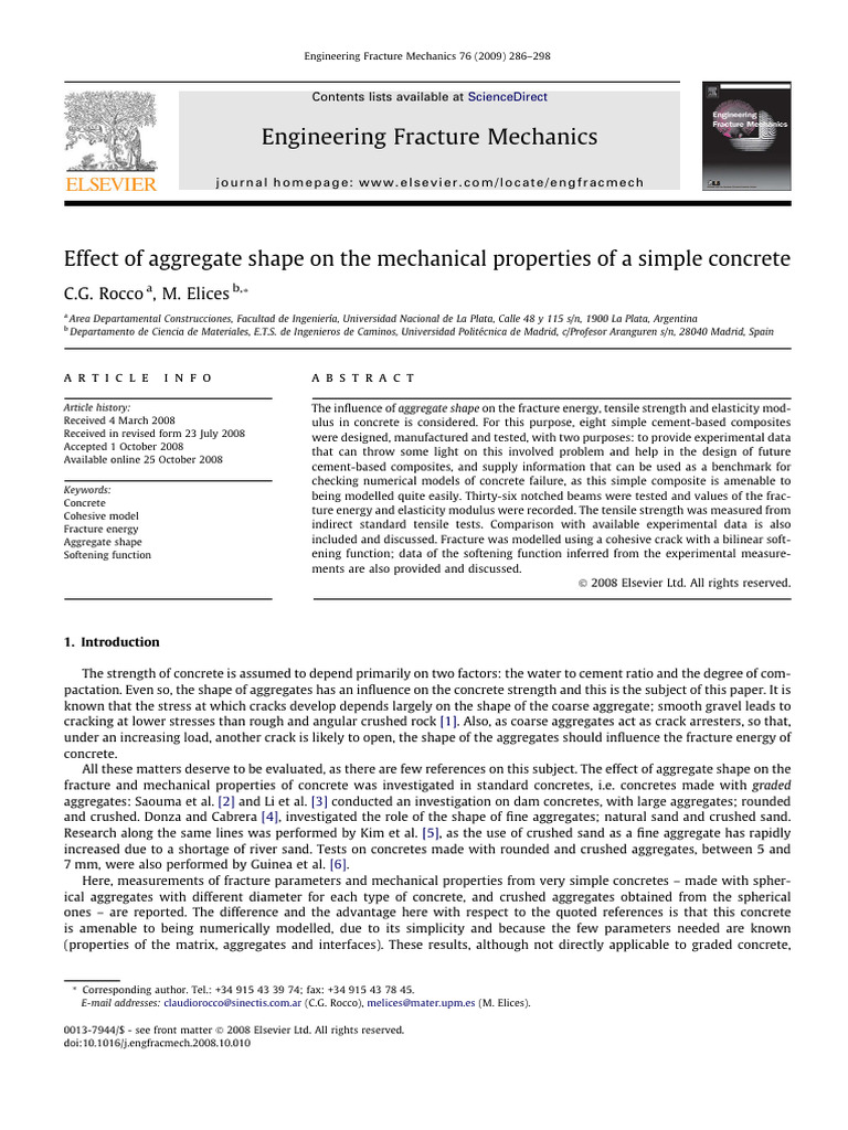 Effect of Aggregate Shape on the Mechanical Properties of a Simple ...