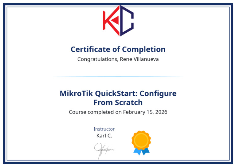 MikroTik QuickStart - Configure From Scratch - Certificate | PDF