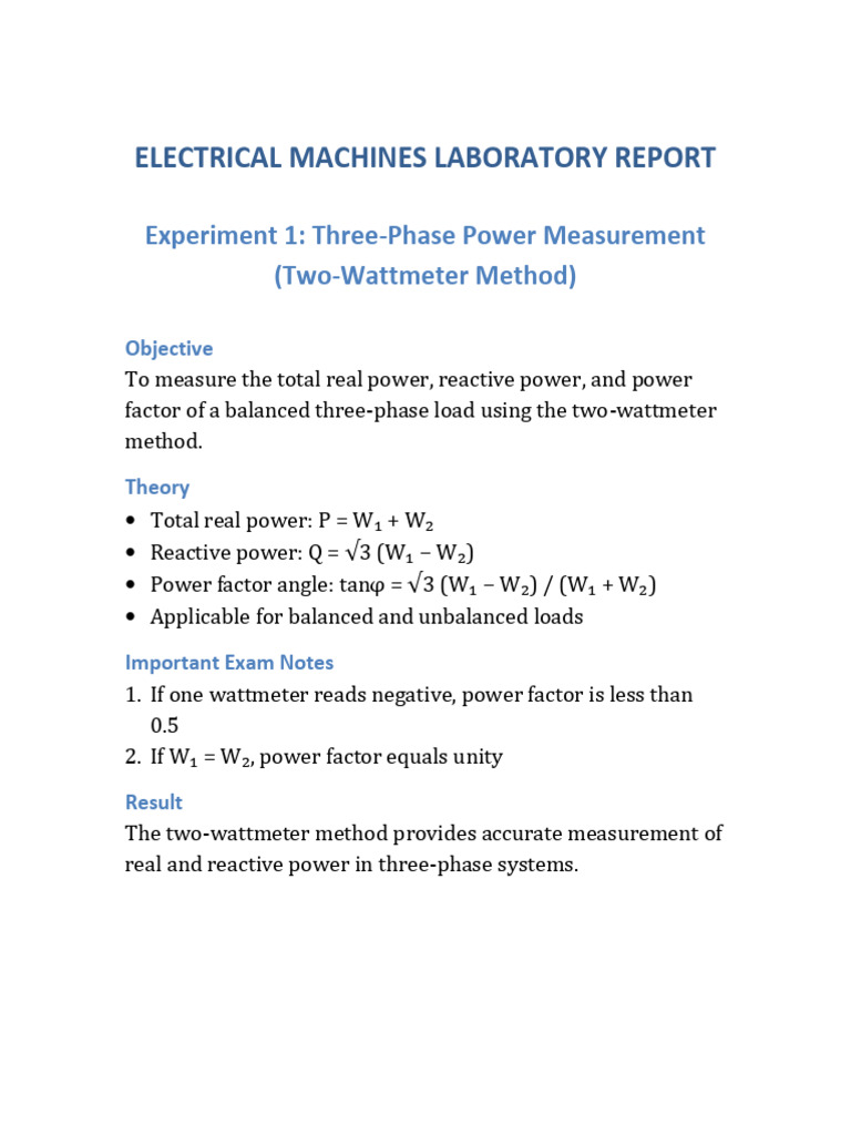 Electrical Machines Lab Report | PDF | Transformer | Ac Power