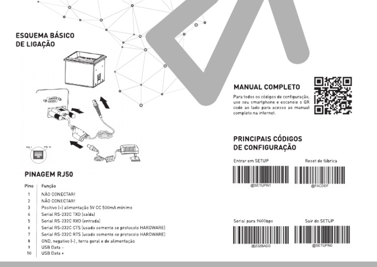 Leitor de Qr Code 1d e 2d Interno - Manual | PDF