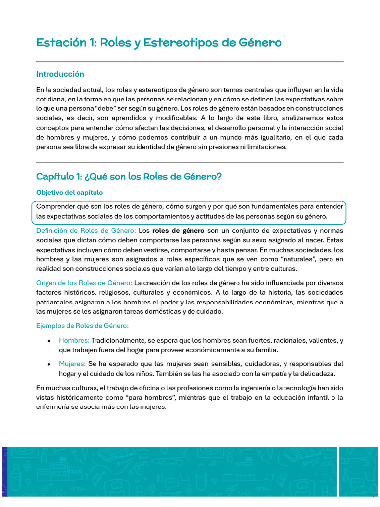 Estación 1 - Roles y Estereotipos de Género | PDF | Género | Estudios ...