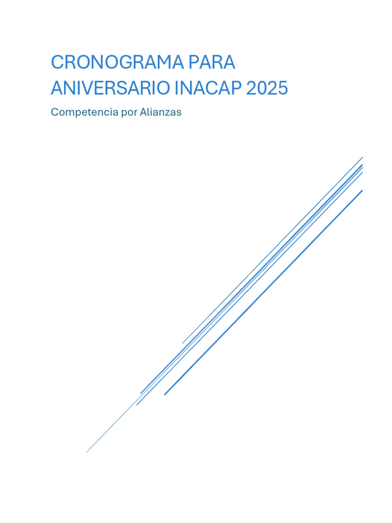 Cronograma Aniversario 2025 | PDF