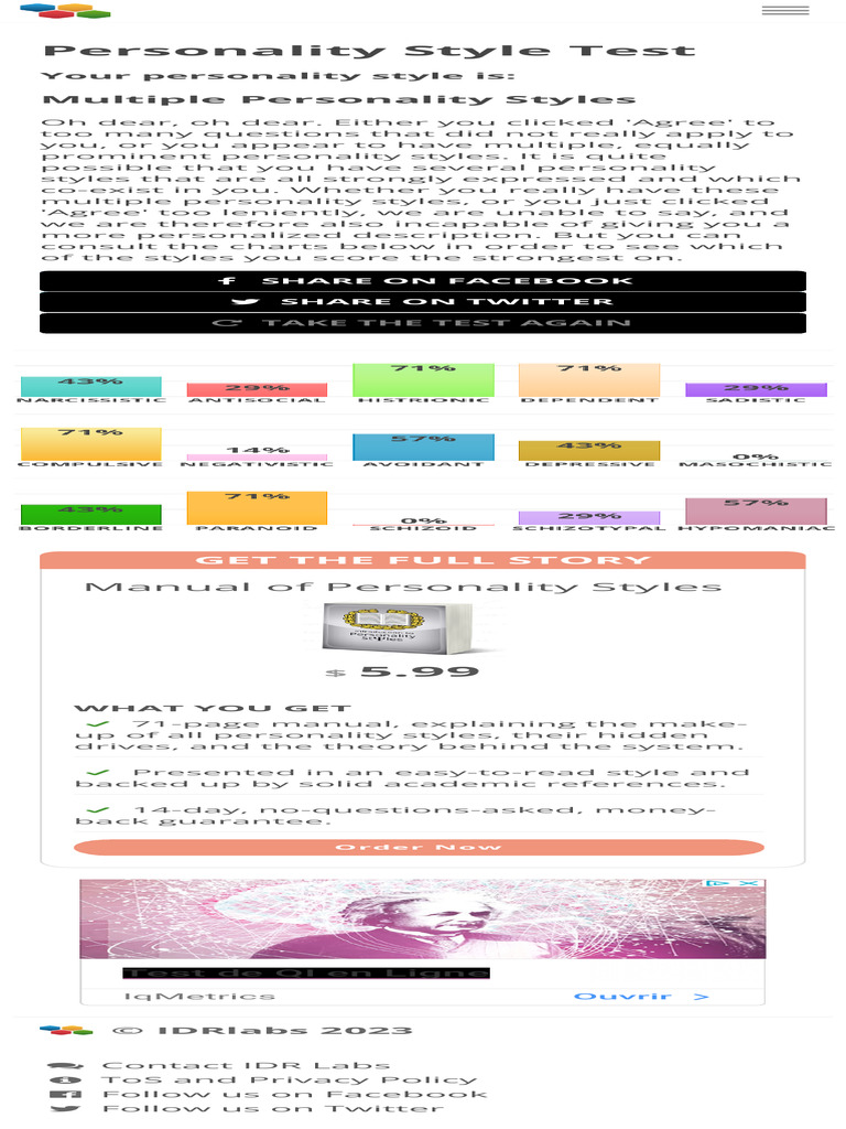 Personality Style Test | PDF