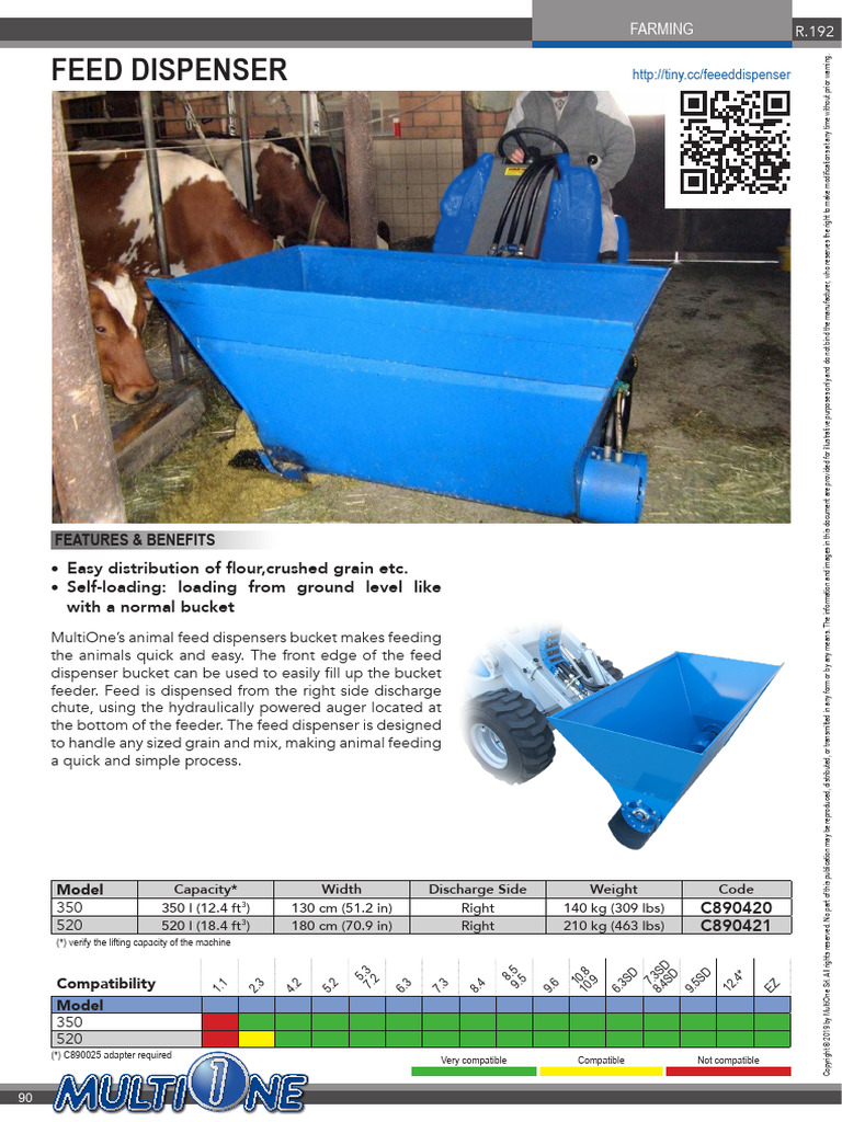 16 Feed Dispenser Multione Mini Loader Attachments | PDF