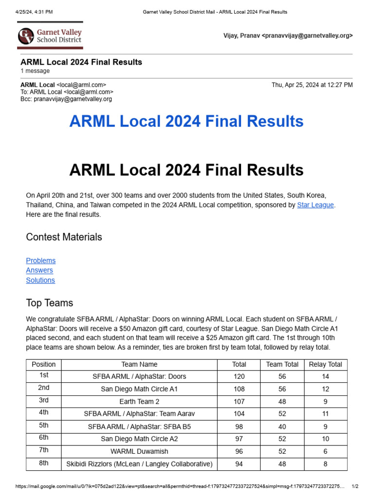 Results Arml Local 24 | PDF