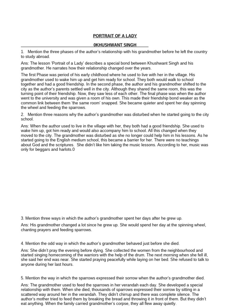 Notes-The Portrait of A Lady | PDF