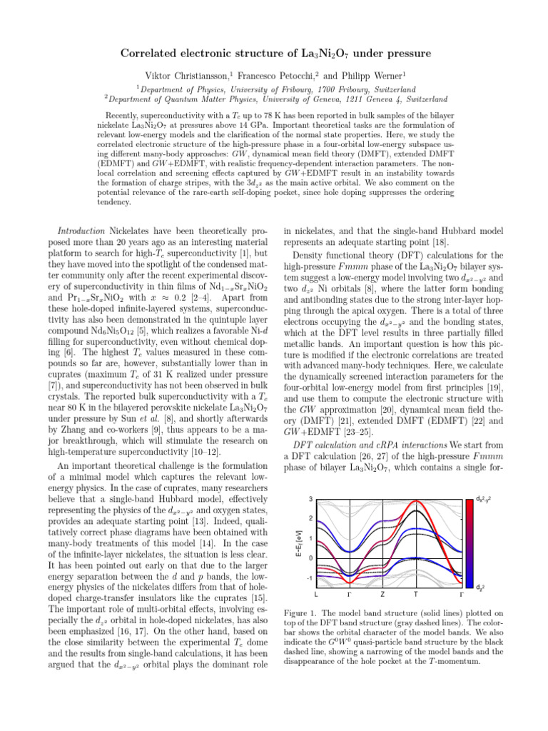 Correlated Electronic Structure of La3Ni2O7 Under Pressure | PDF ...