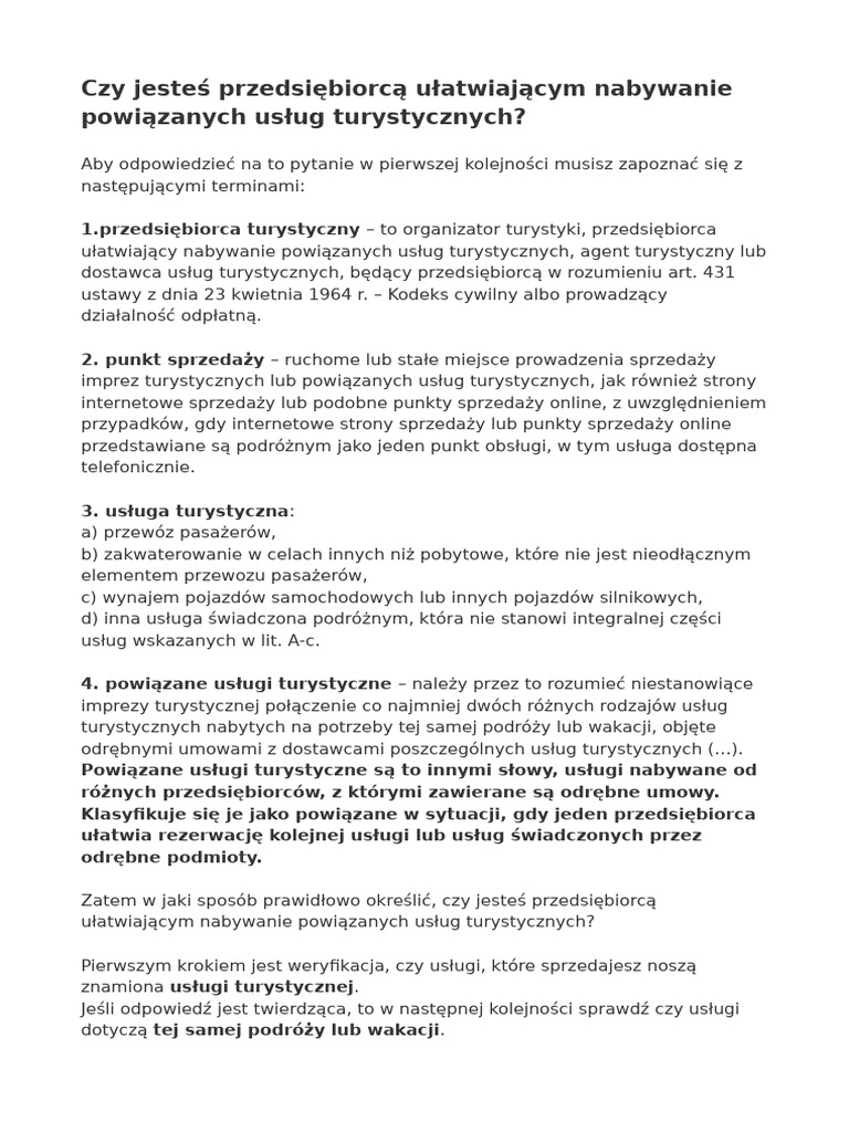 PrzedsiÄ Biorca Turystycxbt | PDF