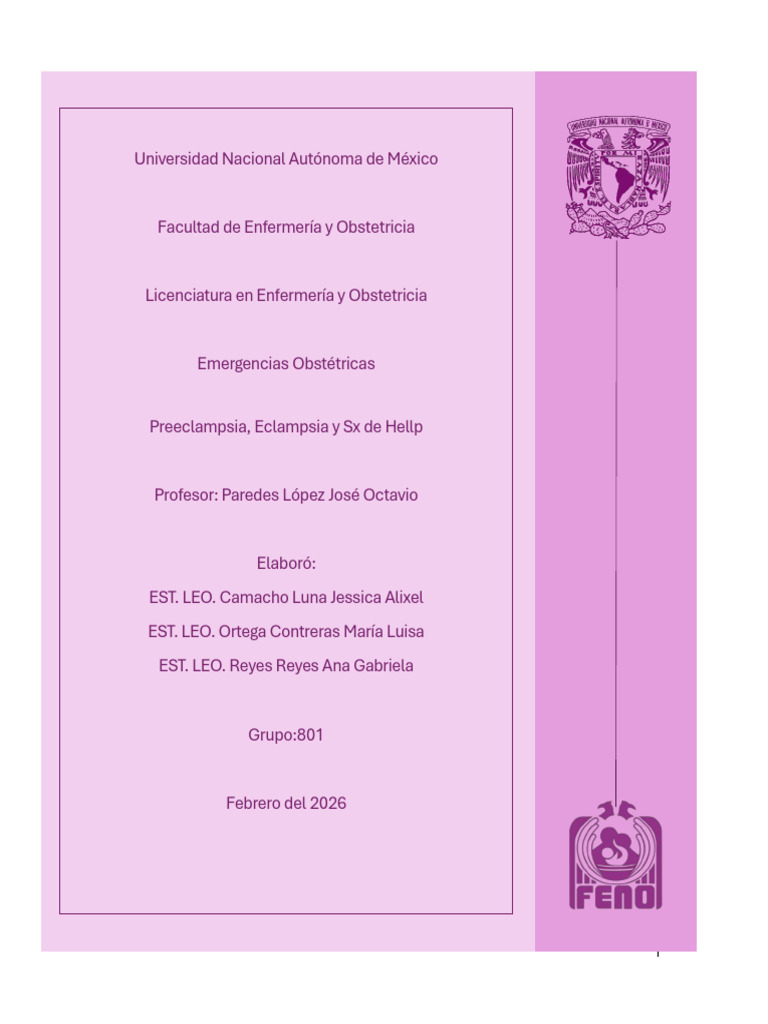Preclampsia, Eclampsia y SX de Hellp | PDF | Hipertensión | Presión ...