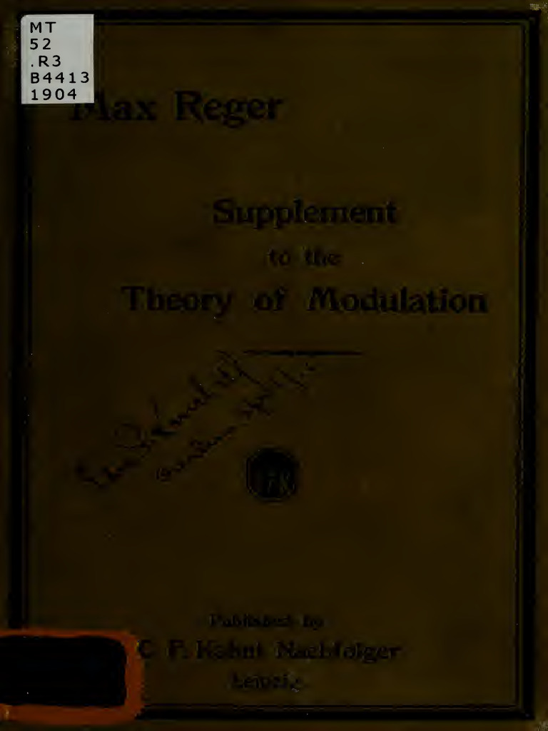 Max Reger - Modulation (Supplement) | PDF | Chord (Music) | Musical Keys