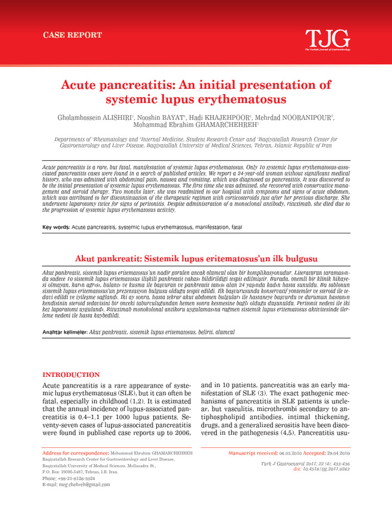 Acute Pancreatitis An Initial Presentation of | PDF | Medical ...
