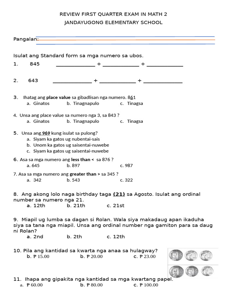 First Summative Test in ENG | PDF