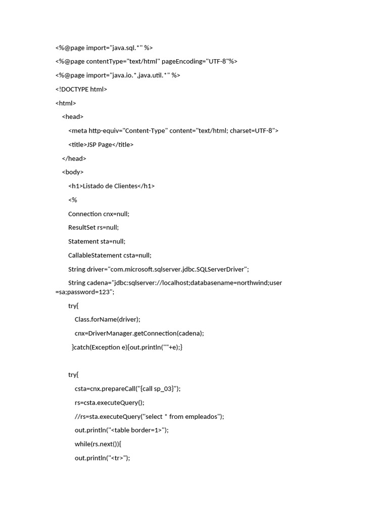 Lab JSP SP 01 | PDF