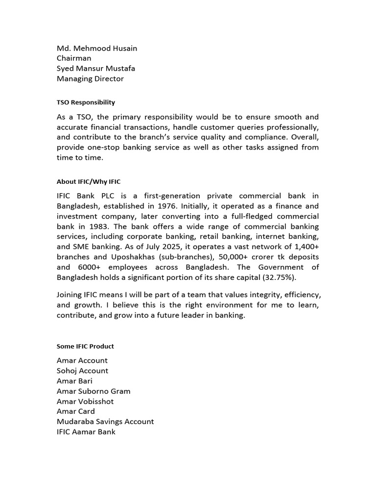 Ific Tso Initial Interview | PDF | Banks | Economies